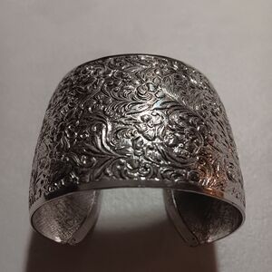 Intricate Vintage Silver Cuff Bracelet